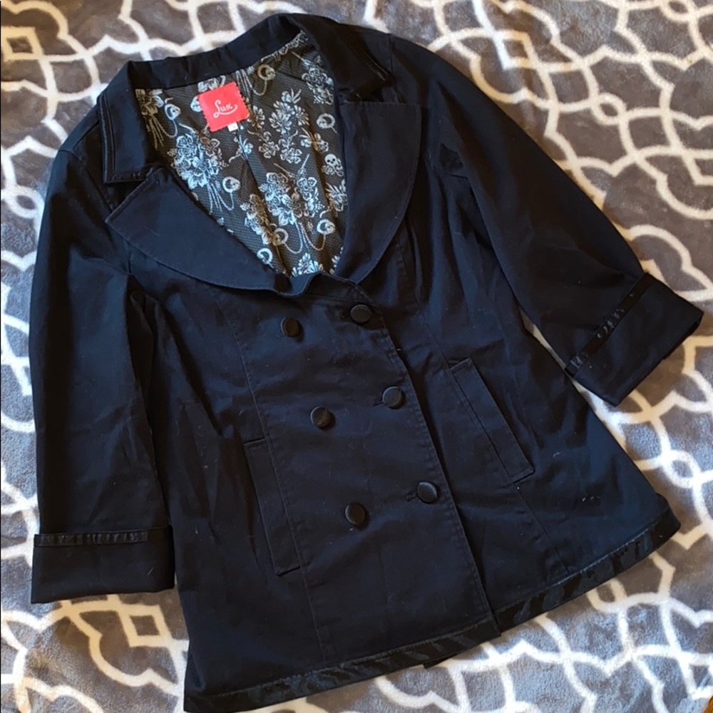 3/4 Sleeve Black Lux Blazer